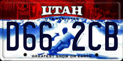 UT license plate D662CB