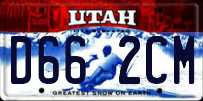 UT license plate D662CM