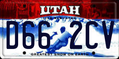 UT license plate D662CV