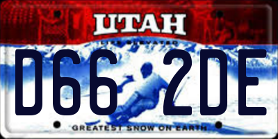 UT license plate D662DE