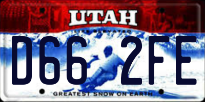 UT license plate D662FE