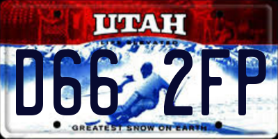 UT license plate D662FP