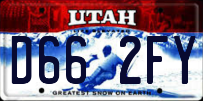 UT license plate D662FY