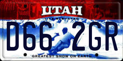 UT license plate D662GR