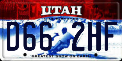 UT license plate D662HF