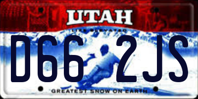 UT license plate D662JS