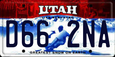UT license plate D662NA