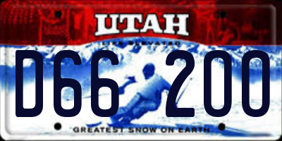 UT license plate D662OO