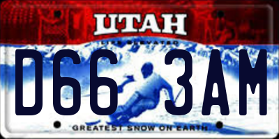 UT license plate D663AM