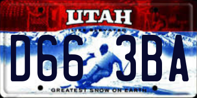 UT license plate D663BA