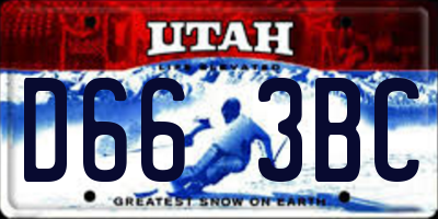 UT license plate D663BC