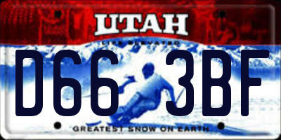 UT license plate D663BF