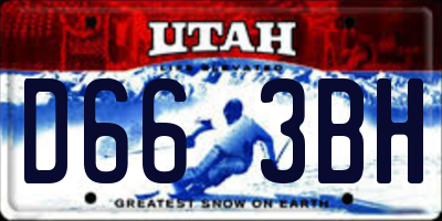 UT license plate D663BH
