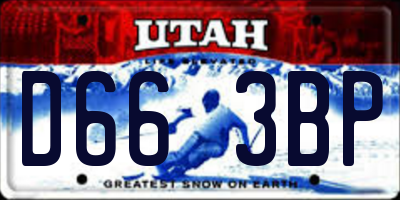 UT license plate D663BP