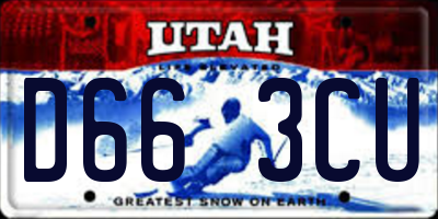 UT license plate D663CU