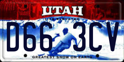 UT license plate D663CV