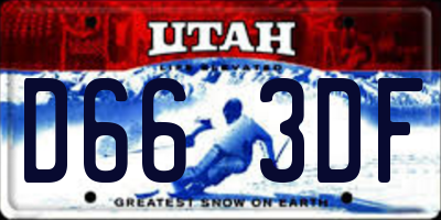 UT license plate D663DF