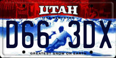 UT license plate D663DX