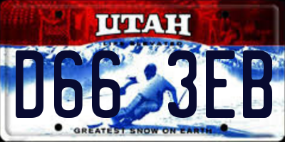 UT license plate D663EB