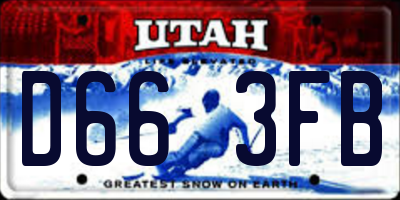 UT license plate D663FB