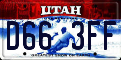 UT license plate D663FF