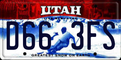 UT license plate D663FS