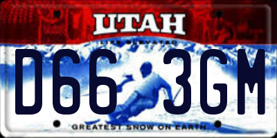 UT license plate D663GM