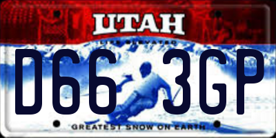 UT license plate D663GP