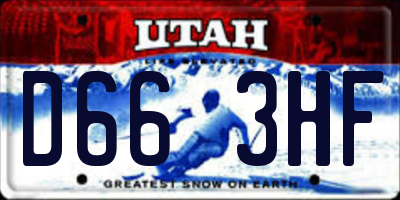 UT license plate D663HF