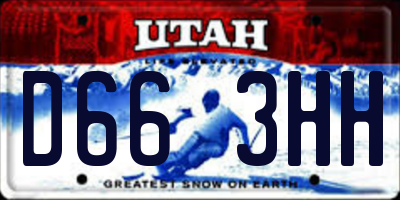 UT license plate D663HH