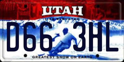 UT license plate D663HL
