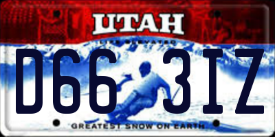 UT license plate D663IZ