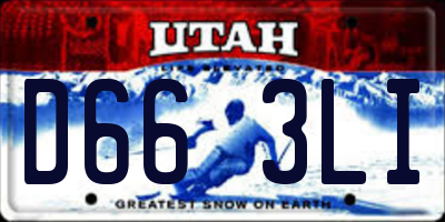 UT license plate D663LI