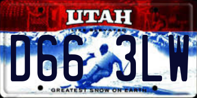 UT license plate D663LW