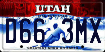 UT license plate D663MX