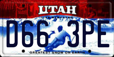UT license plate D663PE