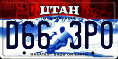 UT license plate D663PO