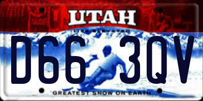 UT license plate D663QV