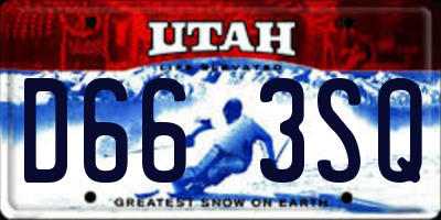 UT license plate D663SQ