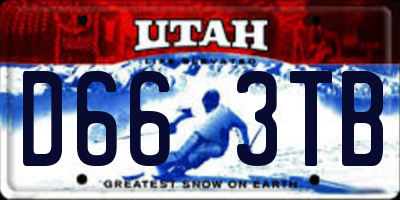 UT license plate D663TB