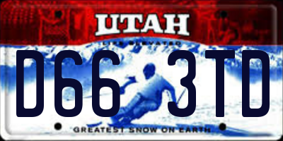 UT license plate D663TD