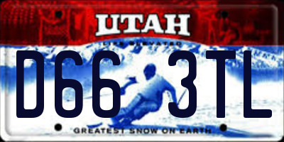 UT license plate D663TL