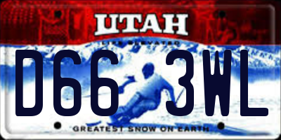 UT license plate D663WL