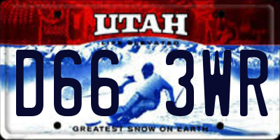 UT license plate D663WR