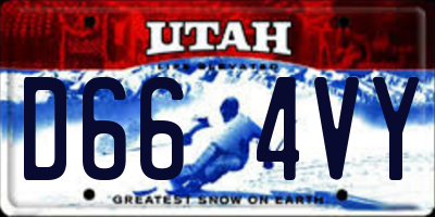 UT license plate D664VY