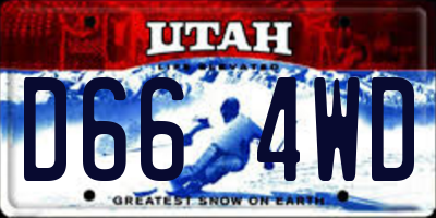 UT license plate D664WD