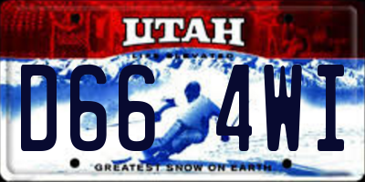 UT license plate D664WI