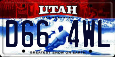 UT license plate D664WL