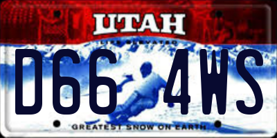 UT license plate D664WS