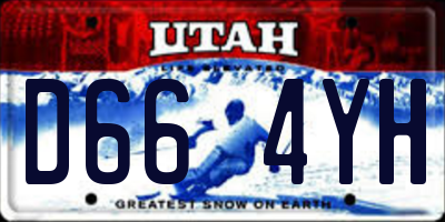 UT license plate D664YH
